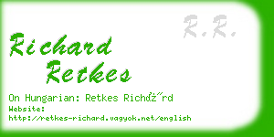 richard retkes business card